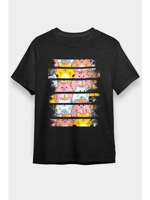 Darkhane Unicorn Hamsterlar Siyah Unisex Tişört T-Shirt