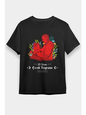 Darkhane 23 Nisan Ulusal Egemenlik ve Çocuk Bayramı
 Siyah Unisex Tişört T-Shirt
