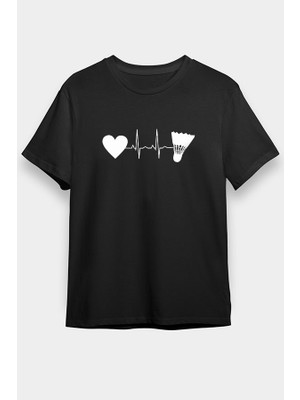 Darkhane Badminton Siyah Unisex Tişört T-Shirt