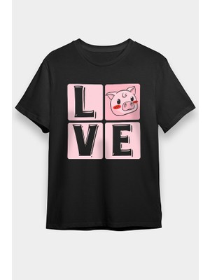 Darkhane Domuzcuk Sevgisi Siyah Unisex Tişört T-Shirt