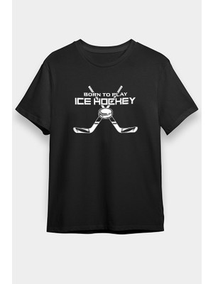 Darkhane Buz Hokeyi Siyah Unisex Tişört T-Shirt