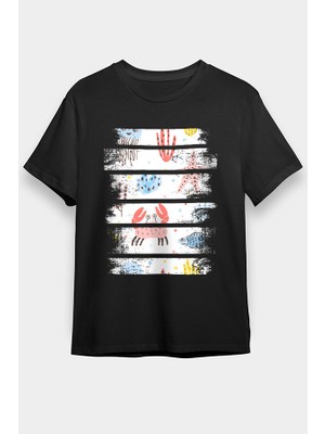 Darkhane Yengeç  Siyah Unisex Tişört T-Shirt