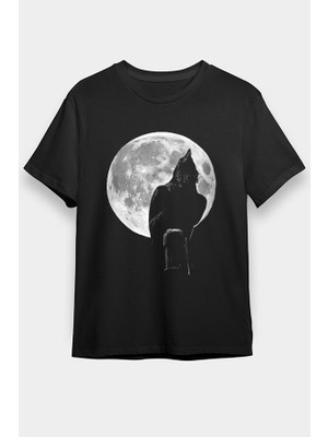 Darkhane Dolunaydaki Karga Siyah Unisex Tişört T-Shirt