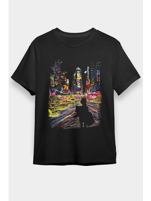 Darkhane Times Square Siyah Unisex Tişört T-Shirt