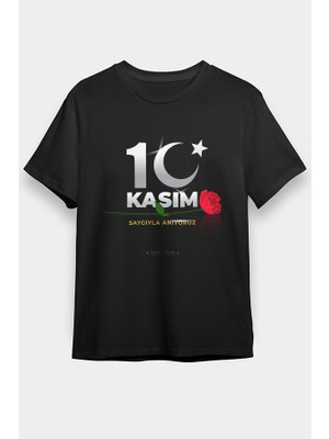 Darkhane 10 Kasım Atatürk'ü Anma Günü Siyah Unisex Tişört T-Shirt