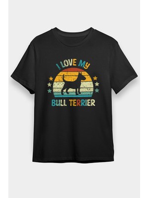 Darkhane Vintage Retro Bull Teriyer Siyah Unisex Tişört T-Shirt
