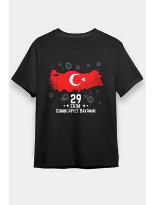 Darkhane 29 Ekim Cumhuriyet Bayramı Siyah Unisex Tişört T-Shirt