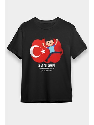 Darkhane 23 Nisan Ulusal Egemenlik ve Çocuk Bayramı
 Siyah Unisex Tişört T-Shirt