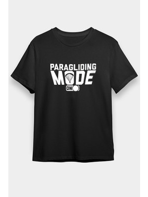 Darkhane Yamaç Paraşütü - Paragliding Siyah Unisex Tişört T-Shirt