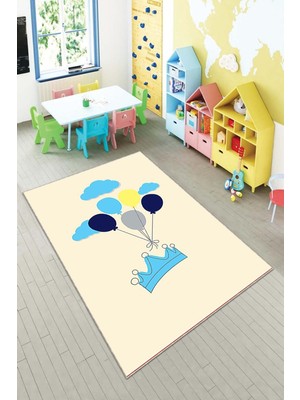 Pelangi Desenli Renkli Dijital Baskı Yıkanabilir Kaymaz Taban Modern Çocuk Halısı ve Yolluk.