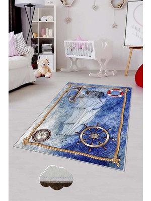 Pelangi Desenli Renkli Dijital Baskılı Yıkanabilir Kaymaz Taban Modern Mutfak Halısı (Süngersiz)