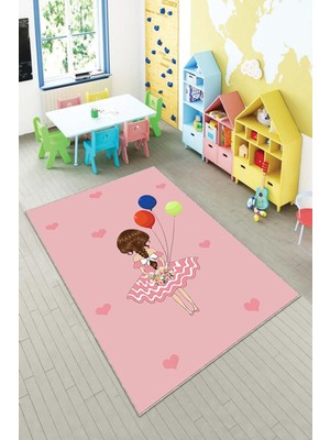 Pelangi Desenli Renkli Dijital Baskı Yıkanabilir Kaymaz Taban Modern Çocuk Halısı ve Yolluk.