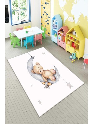 Pelangi Desenli Renkli Dijital Baskılı Yıkanabilir Kaymaz Taban Modern Mutfak Halısı (Süngersiz)
