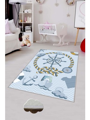 Pelangi Desenli Renkli Dijital Baskı Yıkanabilir Kaymaz Taban Modern Çocuk Halısı ve Yolluk.