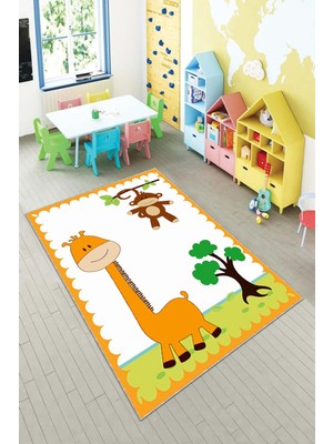 Pelangi Desenli Renkli Dijital Baskı Yıkanabilir Kaymaz Taban Modern Çocuk Halısı ve Yolluk.