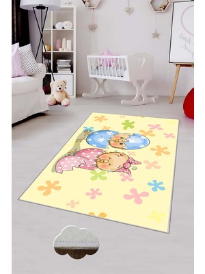 Pelangi Desenli Renkli Dijital Baskılı Yıkanabilir Kaymaz Taban Modern Mutfak Halısı (Süngersiz)