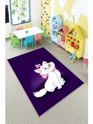 Pelangi Desenli Renkli Dijital Baskı Yıkanabilir Kaymaz Taban Modern Çocuk Halısı ve Yolluk.