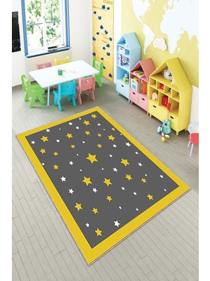 Pelangi Desenli Renkli Dijital Baskı Yıkanabilir Kaymaz Taban Modern Çocuk Halısı ve Yolluk.