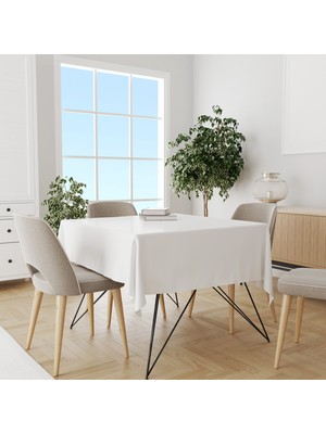 Beyaz Renk Süet Dertsiz Masa Örtüsü