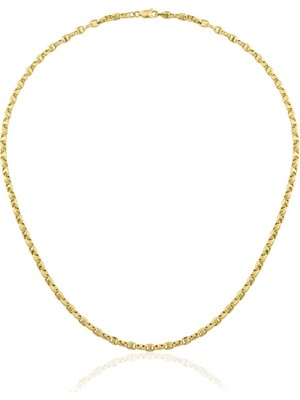 Fiyonk Kuyumculuk 14 Ayar Altın Oval Barlı Zİncir Kolye