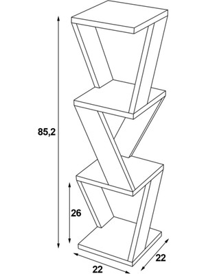 22 cm Defne Köşe Raf Koyu Ceviz Klasik Klasik Kahverengi Ahşap 85 cm Garantisiz