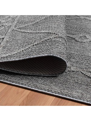 Carpettex Balkon Teras Bahçe Dış Mekan Halısı Iskandinav Desenli Gri Renkli Halı