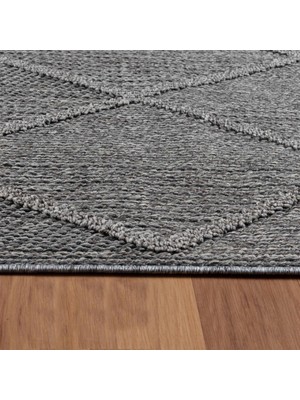 Carpettex Balkon Teras Bahçe Dış Mekan Halısı Iskandinav Desenli Gri Renkli Halı