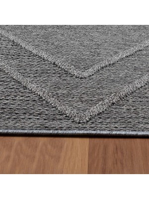 Carpettex Balkon Teras Bahçe Mutfak Dış Mekan Halısı Iskandinav Tarzı Geometrik Desenli Gri Renkli Halı