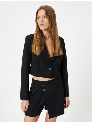 Koton Kısa Blazer Ceket Tek Düğmeli