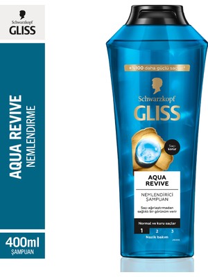 Gliss Aqua Revive Hyalüron & Deniz Yosunu Özlü Nemlendirici Şampuan 400 ml Normal ve Kuru Saçlar