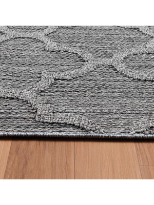 Carpettex Balkon Teras Bahçe Mutfak Dış Mekan Halısı Iskandinav Desenli Gri Renkli Halı