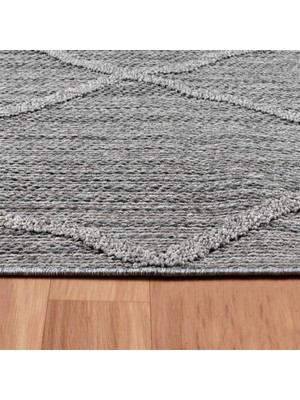 Carpettex Balkon Teras Bahçe Mutfak Dış Mekan Halısı Iskandinav Tarzı Gri Renkli Halı