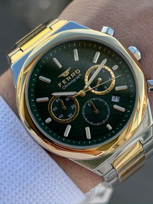 Ferro Çelik Kordon Iç Fonksiyonlar Aktif Takvimli 30 mt Su Geçirmez Erkek Kol Saat EFM31458-D6