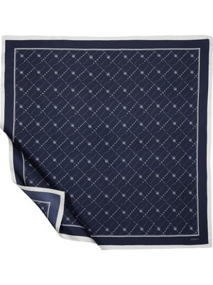 Ipekevi Ipek Monogram Tivil Eşarp 1141-LACIVERT