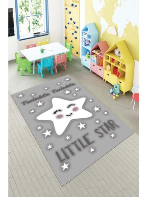 Pelangi Ekonomik Desenli Renkli Dijital Baskı Yıkanabilir Kaymaz Taban Modern Çocuk Halısı.(Süngersiz)