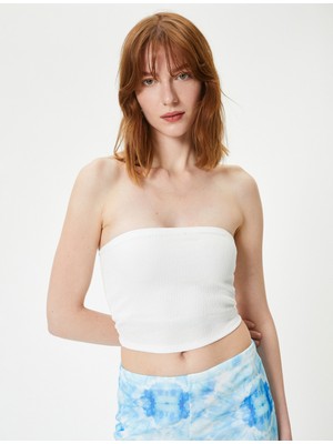 Koton Crop Straplez Üst Dokulu