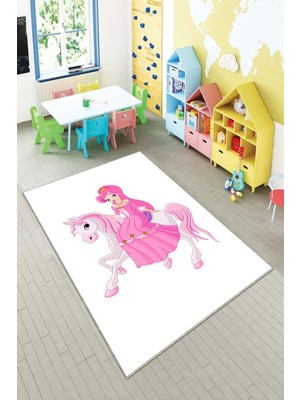 Pelangi Desenli Renkli Dijital Baskı Yıkanabilir Kaymaz Taban Modern Çocuk Halısı Ve Yolluk.