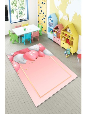 Pelangi Desenli Renkli Dijital Baskı Yıkanabilir Kaymaz Taban Modern Çocuk Halısı Ve Yolluk.