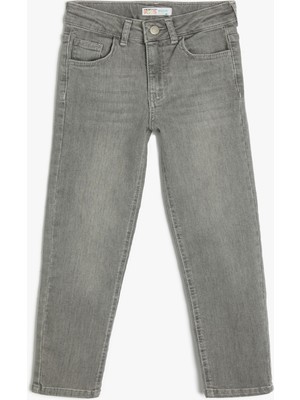 Koton Rahat Bol Kesim Kot Pantolon- Regular Jean