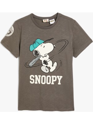 Koton Snoopy Tişört Lisanslı Kısa Kollu Bisiklet Yaka Pamuklu
