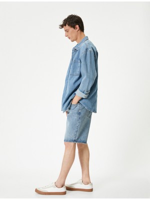 Koton Oversize Kot Şort Düğmeli Cep Detaylı