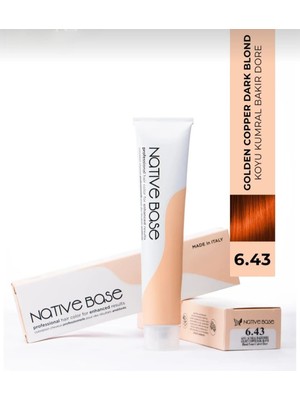 Native Base Saç Boyası 6.43 Koyu Kumral Bakır Dore 100 Ml