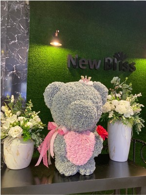 New Bliss Özel Tasarım El Yapımı Teddy Rose Bear Güllü Ayıcık 53 cm