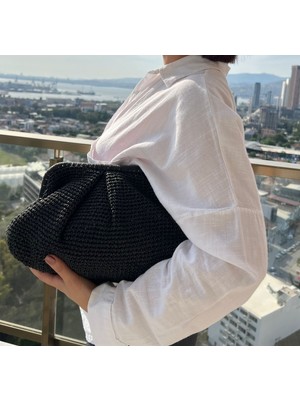 ‎Comfychic Comfychic Hasır Burslu Clutch Portföy Çanta & Kadın Clutch Çanta