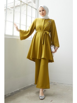 Vavinor Rina Tunik Pantolon Takım - Yağ Yeşili