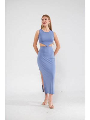 Camenta Indigo Scuba Etek Crop Alt-Üst Takım