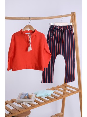 Baby Hola Babyhola Pamuk Bluz Kot Pantolon Kız Erkek Çocuk Salaş Takım 1707