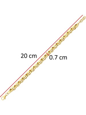 İryum 22 Ayar Altın Dodge Zincir Bileklik