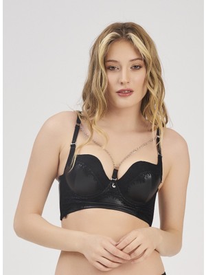 Moonlıght 2214 Siyah Sütyen Zincir Detaylı