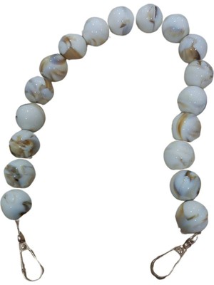 P Parla Çanta Askısı 40 cm Akrilik Yuvarlak Krem